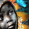 tableau portrait street art enfant africain