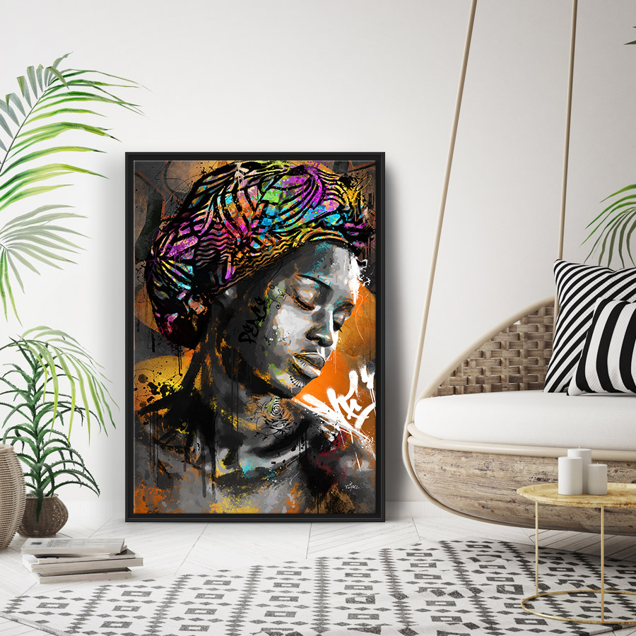 tableau street-art portrait peinture africaine