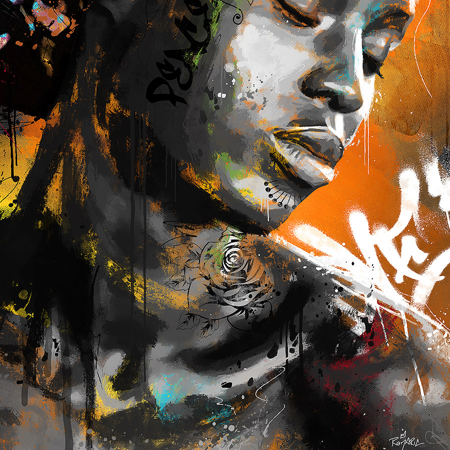 tableau street-art portrait peinture africaine