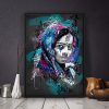 tableau street art portrait de femme inde indienne