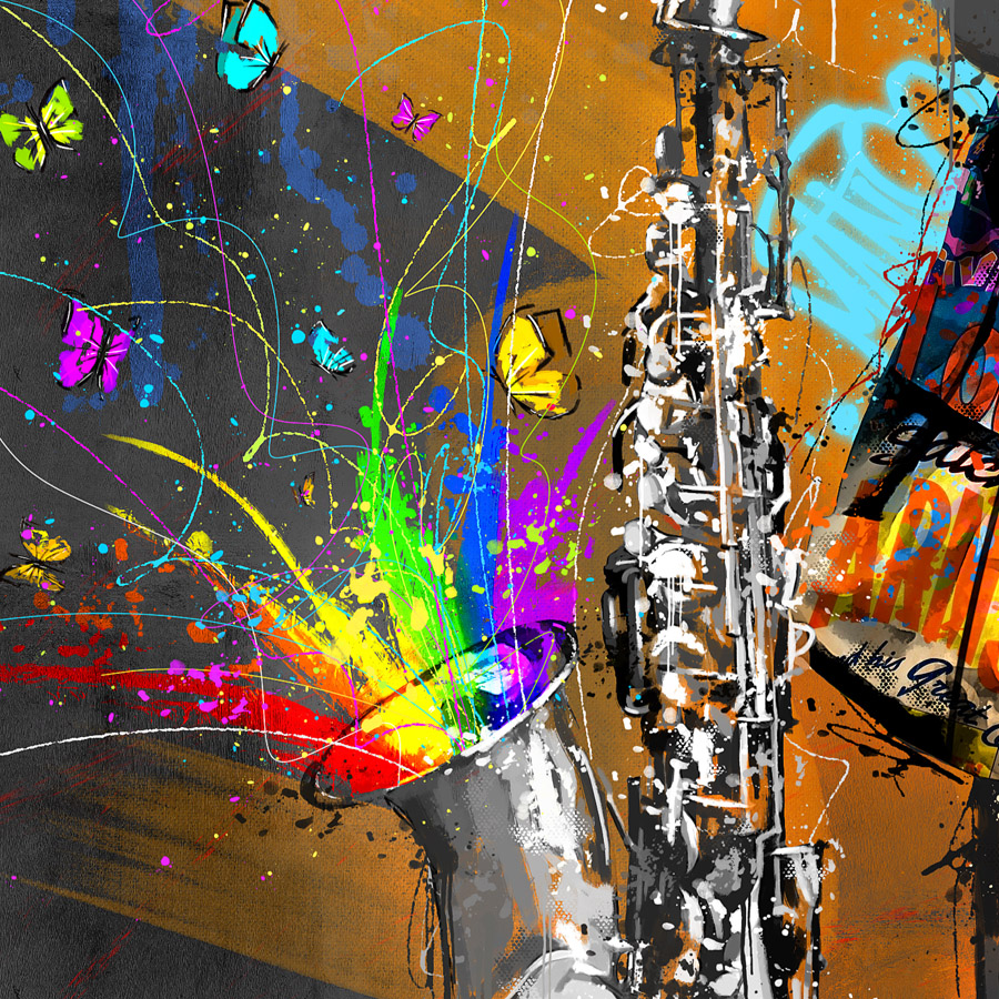 Le Saxophoniste – Tableau pop-art