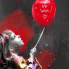 tableau street art banksy la petite fille ballon rouge