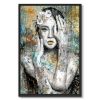 tableau deco portrait de femme peinture street art tatouage asiatique