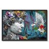 tableau deco street art le david michel ange la colombe