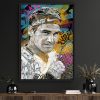 tableau deco portrait roger federer tennis street art artiste peinture