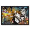 tableau deco louis armstrong tompettiste trompette pop art romaric artiste