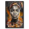 Tableau deco portrait street-art africaine traditionnelle