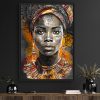 Tableau deco portrait street-art africaine traditionnelle