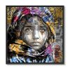 tableau deco street art portrait ethnique petite fille zoya