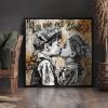 tableau deco bisou enfant banksy peinture artiste romaric