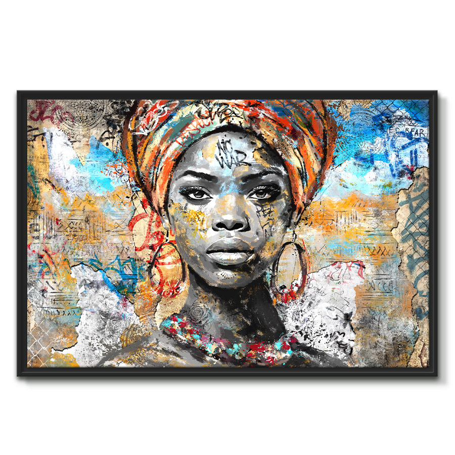 Tableau deco Portrait de Salima femme africaine street art Street-art femme africaine Artiste Romaric