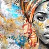 Tableau deco Portrait de Salima femme africaine street art Street-art femme africaine Artiste Romaric