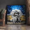 tableau decoratif street art enfants amoureux romantique graffiti peinture artiste banksy