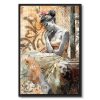 tableau deco peinture femme oiseau amour poésie artiste romaric street art