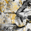 Tableau deco street art La petite fille et la guitare - enfant - artiste Romaric